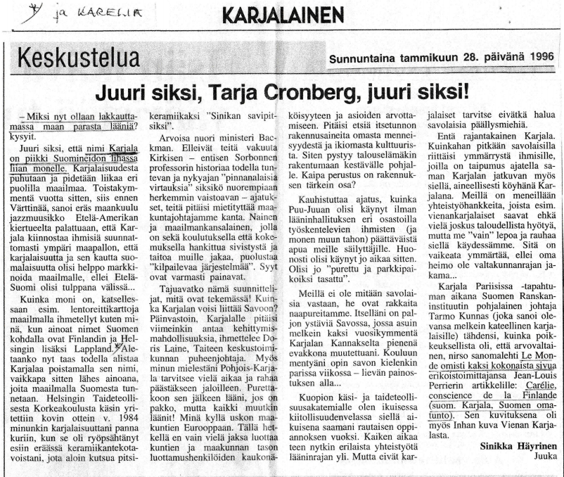 Karjalainen 28.1.1996